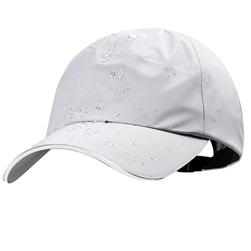 Mens Waterproof Golf Baseball Cap Windproof Breathable UPF50+ Outdoor Caps for Women Sport Adjustable Rain Hat Beige White
