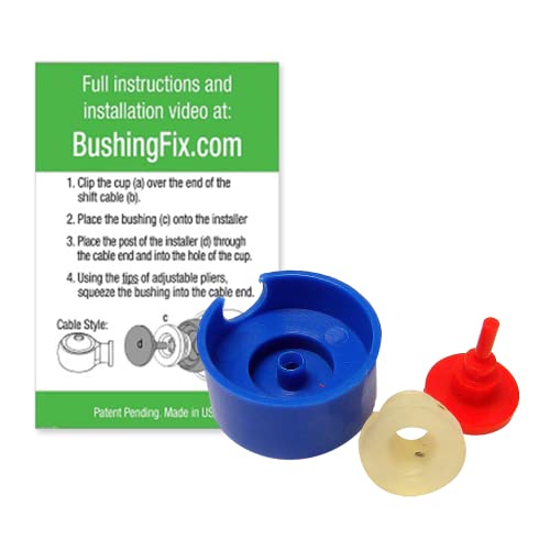 BushingFix UP1Kit Transmission Shift Cable Bushing Repair Kit, Shifter Cable Kit Fits Ford, Chevy, Buick, and More, Automatic Transmission Shift Cable Replacement Bushing, Easy Repair Replacement