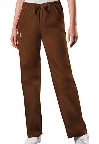 Cherokee Cargo Pant for Men and Women with 3 Pockets Adjustable Webbed Drawstring 4100, XL, Chocolate