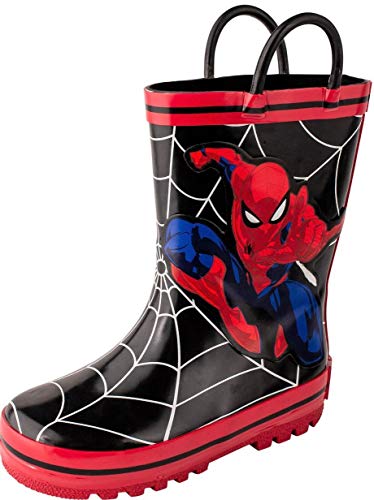 Favorite Characters Boy's Spiderman Rain Boots SPS506 (Toddler/Little Kid) Black 10 Toddler M