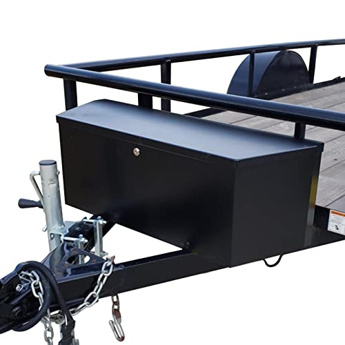 WEIZE Trailer Tongue Box, 2.31cu.ft. Trailer Tool Box, Black Steel, 35x12.2x11.8inch, 1 Pack