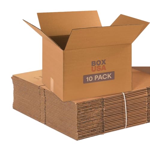BOX USA Moving Boxes Medium 18"L x 14"W x 12"H 10-Pack | Corrugated Cardboard Box for Shipping, Mailing, Packing, Packaging and Storage 18x14x12