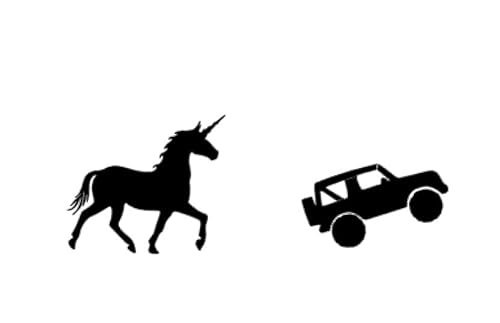 Unicorn with SUV windshield Easter egg decal for Jeep