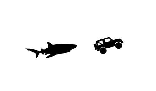 shark with SUV windshield Easter egg decal for Jeep