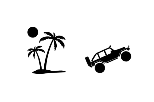 Offroad vehicle on the beach decal for windshield easter egg for Jeep Wrangler