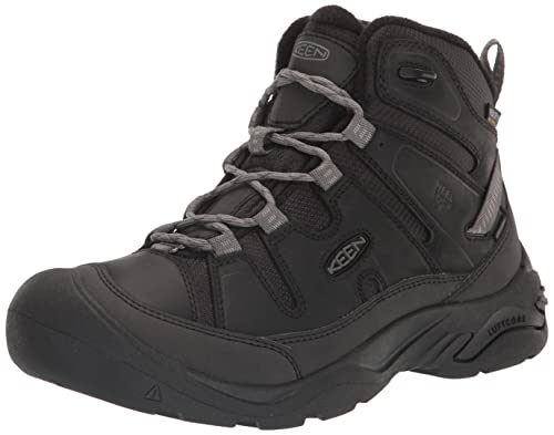 KEEN Men's CircadiaMidHeightPolar Hiking Boots, Black/Steel Grey, 9.5