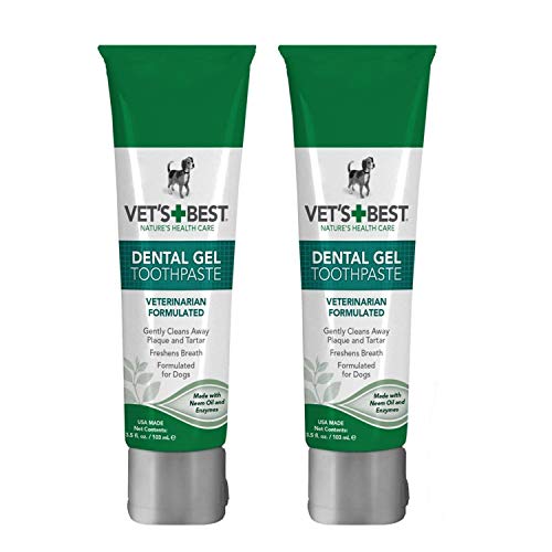 Dog Dental Care Gel Toothpaste Plaque and Tartar Fighter from Vet's Best Pack of 2 Total 7 ounce Made in USA