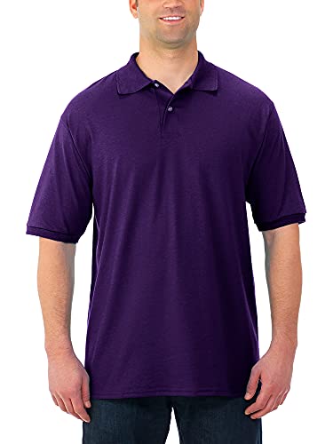 Jerzees Men's SpotShield Stain Resistant Polo Shirts (Short & Long, Short Sleeve-Deep Purple, X-Large