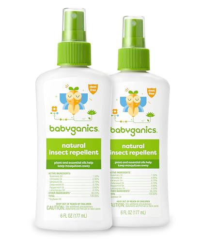 Babyganics Insect Spray, 6oz, 2 pack, Made with Plant and Essential Oils, Packaging May Vary