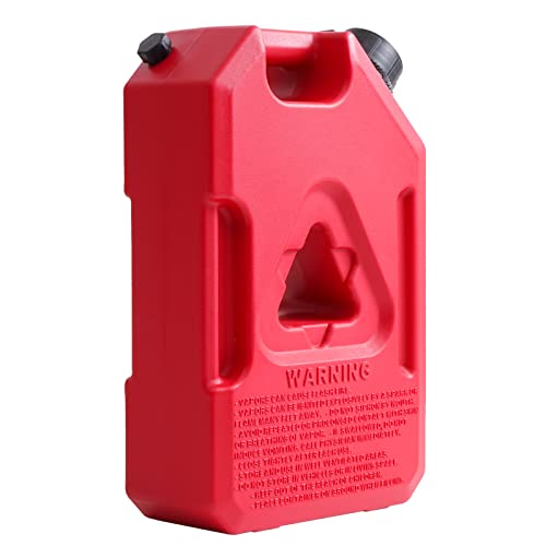 JUST-V 1 GALLON Gas Can Resistant Antistatic Utility Can Fuel Tank Thicker Durable Spill Proof Gas or Water Container Fits for Most Cars Motorcycle SUV etc.without mountRED