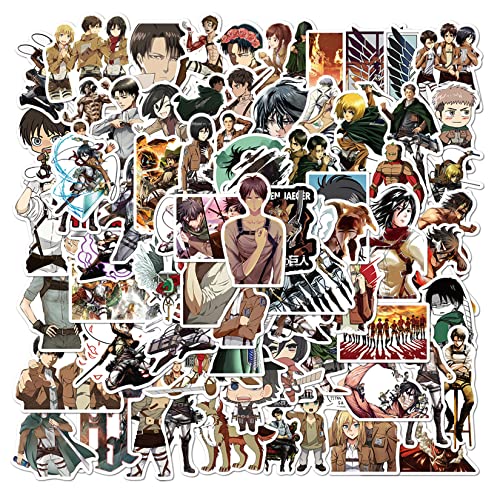 100Pcs Attack On Titan Anime&Manga Waterproof Stickers Decal Pack for Gifts Laptops Notebook Phone Cars Water Bottle Skateboards Bicycles Suitcases Skis etc BJHSL