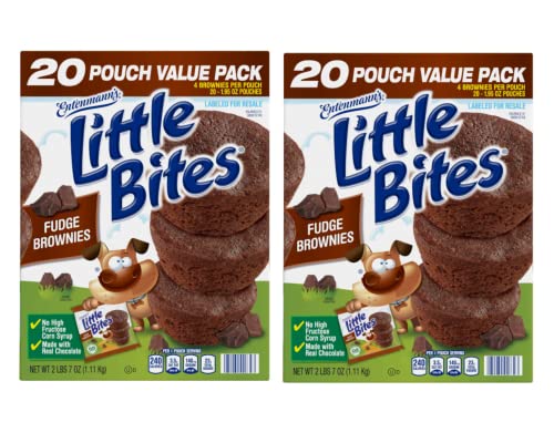 Entenmann's Little Bites Fudge Brownie Mini Muffins, 2 pack (40 pouches total)