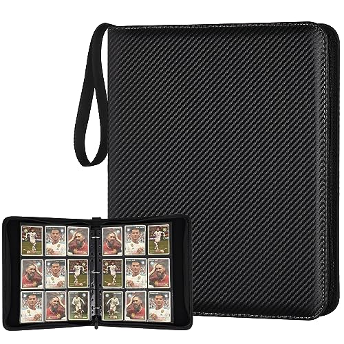 GERMUN 9 Pocket Card Binder, Premium Zip Trading Card Binder, 720 Double Sided Pocket PU Card Collection Binder, Collector Card Album, Card Folder for MTG, TCG, Sports Cards, Game Cards (Black)