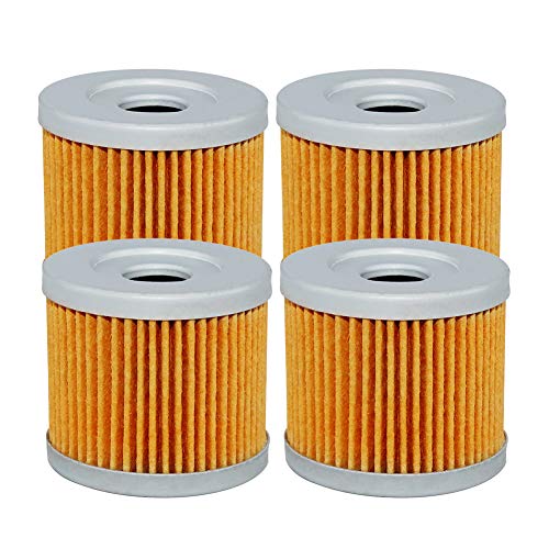 4 Pack Yerbay Compatible Motorcycle Oil Filter for Suzuki DRZ 400 DRZ400 DRZ400E DRZ400S DRZ400M 2000-2015 1651029F00