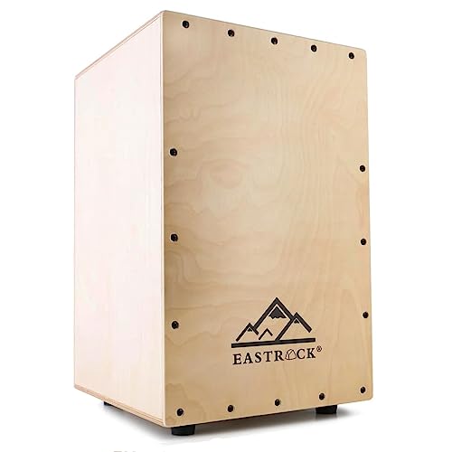 EastRock Cajon Drum Box Drum Wooden Percussion Box Drum for Beginners and Professional, with Internal Guitar Strings, Full Size