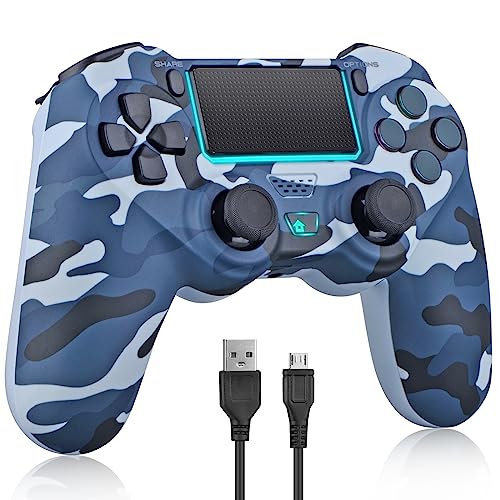 ZOKIKY Wireless Controller for PS4,Remote for Playstation 4/Pro/Slim/,with Double Shock/Audio/Six-axis Motion SensorCamouflage Blue