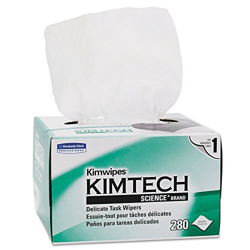Kimberly-Clark B0013HT2QW Kimtech Science KimWipes Delicate Task Wipers; 4.4 x 8.4 in. (11.2 x 21.3cm); 1-ply 286 Count