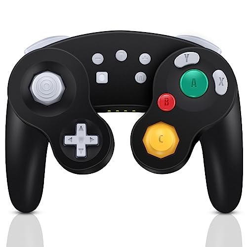 ADHJIE Wireless Gamecube Controller for Nintendo Switch,Wireless Switch Pro Controller for Nintendo Switch/PC/Steam,One-Button Wake Up,6-Axis Gyro Motion,Turbo & Auto Turbo(Black)