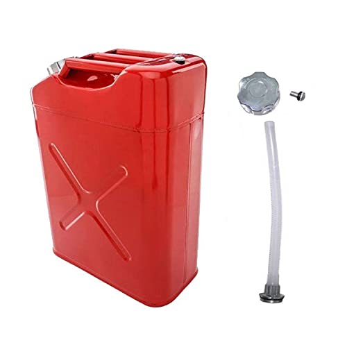 LBLWJD Metal Gas Can Tank Can Fuel Can Power Emergency Backup Tank with Flexible Spout, Gasoline Bucket for Fuels Gasoline Cars, Trucks, Equipment, Station (20L 5 Gallon Red B)