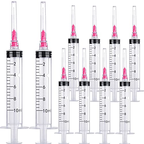100Pack 10ml 10cc Disposable Measuring Tool Lab Syringes with 18Ga, Individually Sterile Package