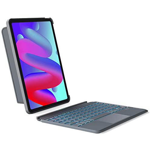 Inateck iPad Pro 11 inch Case with Keyboard, Keyboard Case Compatible with iPad Air 5/4 10.9", iPad Pro 11" 4/3/2/1, Vertical, Detachable Keyboard with 7-Color Backlight and Touchpad, KB04111 (Gray)