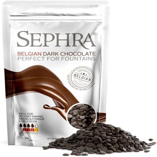 Sephra Belgian Dark Chocolate 2lb Bag. All Natural Ingredients, OK Kosher Dairy, HALAL, Gluten Free, Trans Fat Free & Vegetarian Friendly for Chocolate Fountains, Fondues and Baking. Taste the difference!