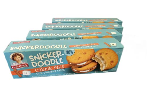 Little Debbie Snickerdoodle Creme Pies with Cinnamon Sugar - Pack of 4 Boxes with 8 Pies Each - 32 Total Cookie Pies, 8 Count (Pack of 4), 9.57 ounces, 1