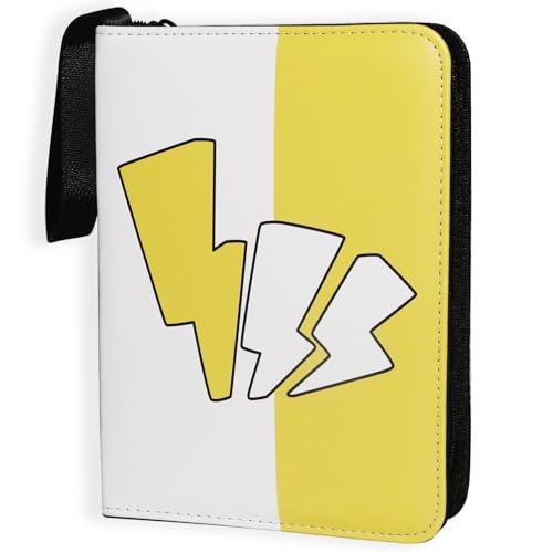 Card Binder for Cards Binder 4-Pocket, 440 Pockets, Portable Card Collector Album with 55 Removable Sleeves, Zipper Carrying Card, Trading Card Games Collection Binder Toys Gifts (440 Pockets-Yellow)