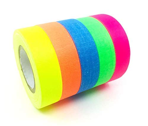 Gaffer Power Spike Tape | USA Quality Gaffer Tape | 5 Bright Colors | No Residue | Marking | Labelling | Weather Resistant | Better Than Duct Tape