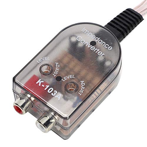 Audio Converter Audio Signal Converter High to Low RCA Line Audio Impedance Converter Fits Car Modified Audio (K-103A)