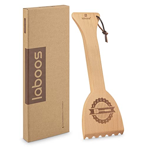 BBQ Bamboo Wooden Grill Scraper, for Griddle and Grills, Cleans Top and Between, Fit to Traeger Grill