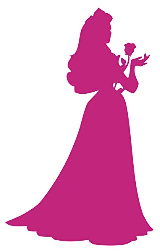 Sleeping Beauty Aurora Silhouette Vinyl Car Truck Decal Sticker Kids Fun Cute Girly Adorable Awesome Movies Classics Aurora Princess (Hot Pink, 6")