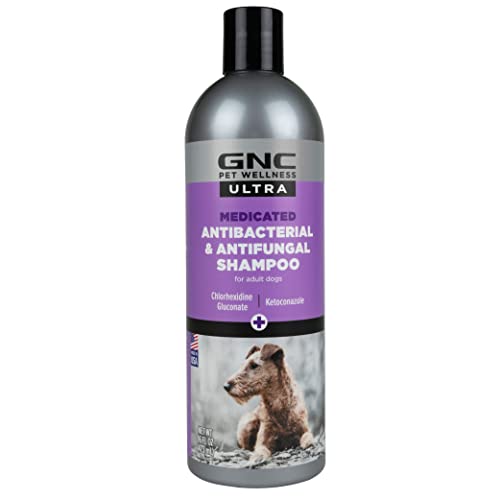 GNC Ultra Medicated Shampoo 16oz | Medicated Relief Pet Shampoo for Dogs | GNC Shampoo for Dogs with Infections & Fungus Irritation Itching, 16 Ounces