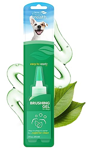 Fresh Breath by TropiClean Brushing Dental & Oral Care Gel for Dogs & Cats, 2oz, Made in USA - Removes Plaque & Tartar