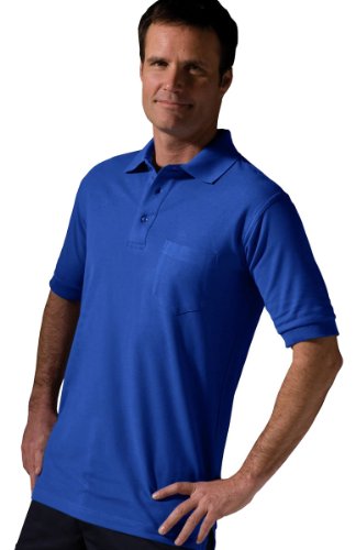 Edwards Big and Tall Short Sleeve Pique Polo Pocket Shirt, Royal, X-Large