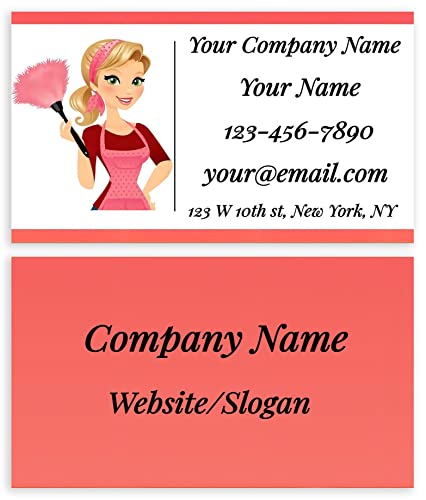 DD PETS Personalized Business Cards - 3.5 x 2 - Thick Sturdy Name Cards - Small Business Designs - 100 or 500 Cards - Pink