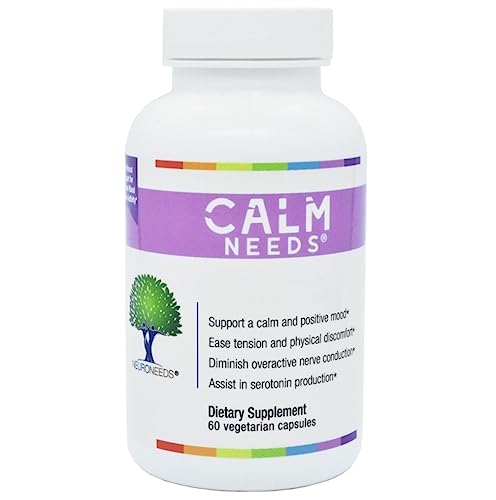 Neuro Needs CalmNeeds Promote Calm and Positive Mood - Formula Contains Vitamins B6, Magnesium, L-theanine, 5-HTP, and GABA, 60 Veggie Capsules