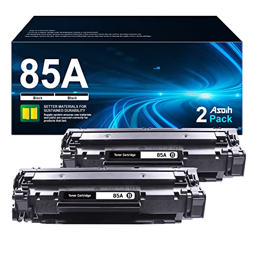 Asoih 85A Black Toner Cartridges | Work for HP Laserjet P1102w Ink Cartridge, Pro P1109W, M1212NF, M1217NFW, M1212, M1217 Pinter | for HP 85A CE285A Toner Cartridge, 2 Black