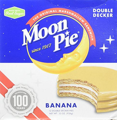 MoonPie Double Decker Banana Marshmallow Sandwich - 2oz, 12Count Box ( 72Count Total) | Double Layer Banana Covered Graham Cracker & Marshmallow Pie, 2.06 Pound (Pack of 6)