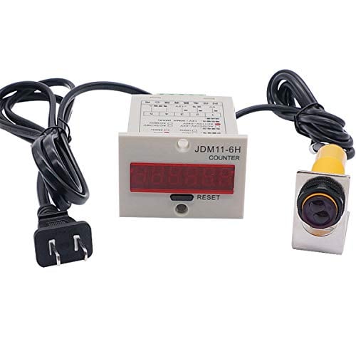 TWTADE/ 110-220VAC LED Auto Display Digital Counter 0-999999 6 Digits + Photoelectric Switch Sensor Distance 30CM NPN NO + Holder