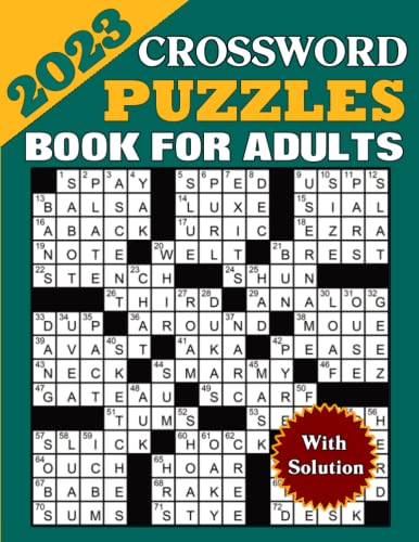 2023 Crossword Puzzles Book For Adults with Solution: Medium Crossword Puzzle Book for Adults, Seniors, Men And Women With Solutions