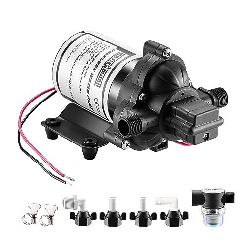 WASSERMANN RV Water Pump, 12V Self-priming Water Pressure Pump 4.0GPM 45PSI with Pressure Switch, for RV Marine Camping Yacht Garden