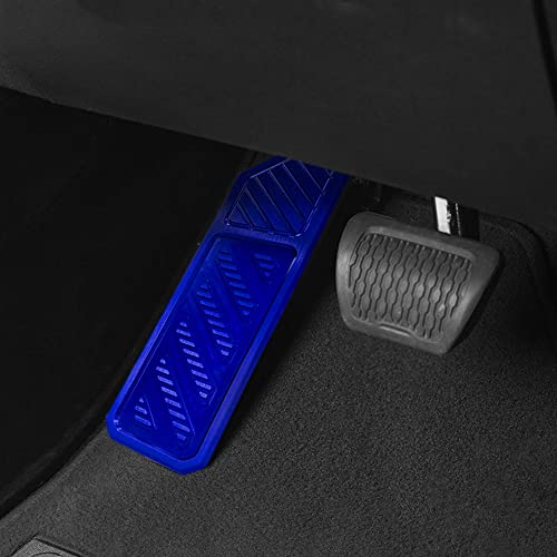 BOYUER for Jeep Wrangler JL 2018-2024/Gladiator JT 2020-2023 Aluminum Anti-Slip No Drilling Dead Pedal Pad Cover Foot Pedal Pads Kit Interior Decoration Accessories(Blue)