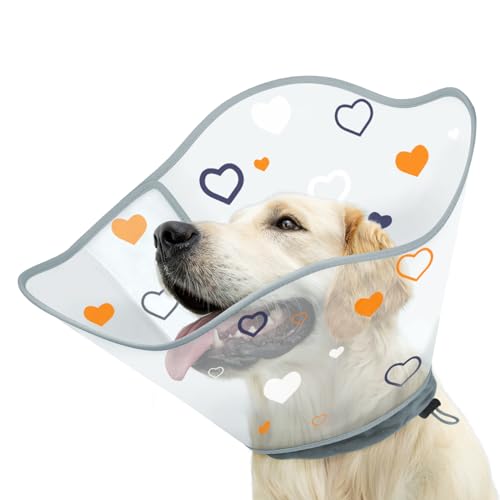 Supet Dog Cone for Dogs After Surgery, Comfortable Dog Cones for Large Dogs to Stop Licking, Soft Dog Cone with Protect Neck Fabric, Protective Elizabethan Collar for Medium Small Dogs