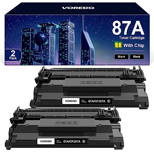 CF287A 87A Toner Cartridge High Yield Compatible Replacement for HP 87A CF287A 87X CF287X for HP Laserjet Enterprise M506 M506dn M506n M506x M501n M501dn M527f M527dn M527z Printer (Black, 2-Pack)