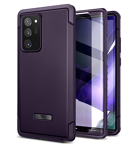 SURITCH for Samsung Galaxy Note 20 Ultra Case (Only) 6.9-inch, [2 Front Frames][Built-in Screen Protector] Full-Body Protective Rugged Heavy Duty Shockproof Phone Cover-(Dark Purple)