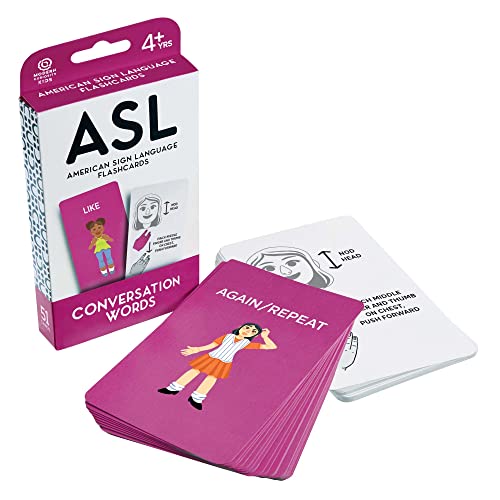 ASL Flash Cards - American Sign Language Flashcards for Beginners, Kids, Babies, Toddlers - Learn How to Sign - Early Learning Study Materials - Classroom and Homeschool Supplies (Conversation Words)