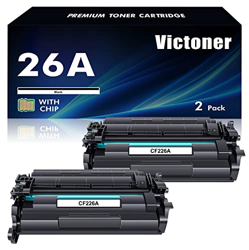 26A CF226A Toner Cartridges 2 Pack Compatible Replacement for HP 26A CF226A 26X CF226X M426fdw Laserjet Pro M402n M402dn M402dw M402 Pro MFP M426fdn M426dw M426 Printer High Yield Ink (Black,2-Pack)