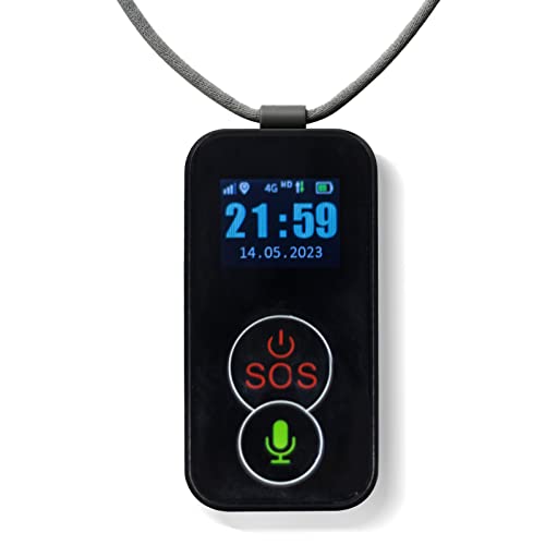 Elderly Cellular Medical Alert Device| Wearable Panic Button Necklace | Medical Alert Systems for Seniors | Water Resistant with Built-in Fall Detector