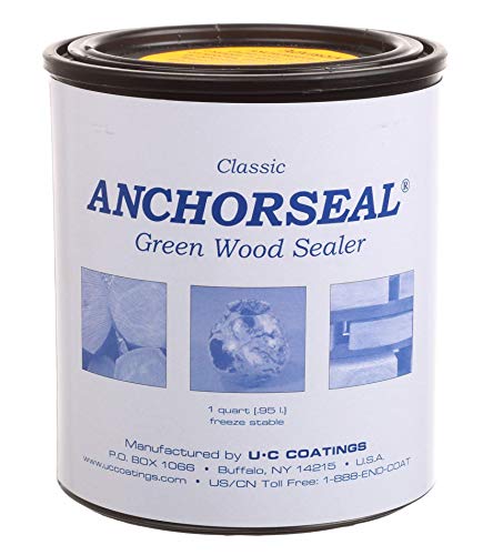 ANCHORSEAL Classic Log & Lumber End Sealer - Water Based Wax Emulsion, Prevents up to 90% of End Checking on Cut Ends of Hardwood & Softwood  (1 Quart)